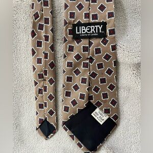 Vintage Liberty of London Tie 100% Silk Made in USA Neutral Business Wear